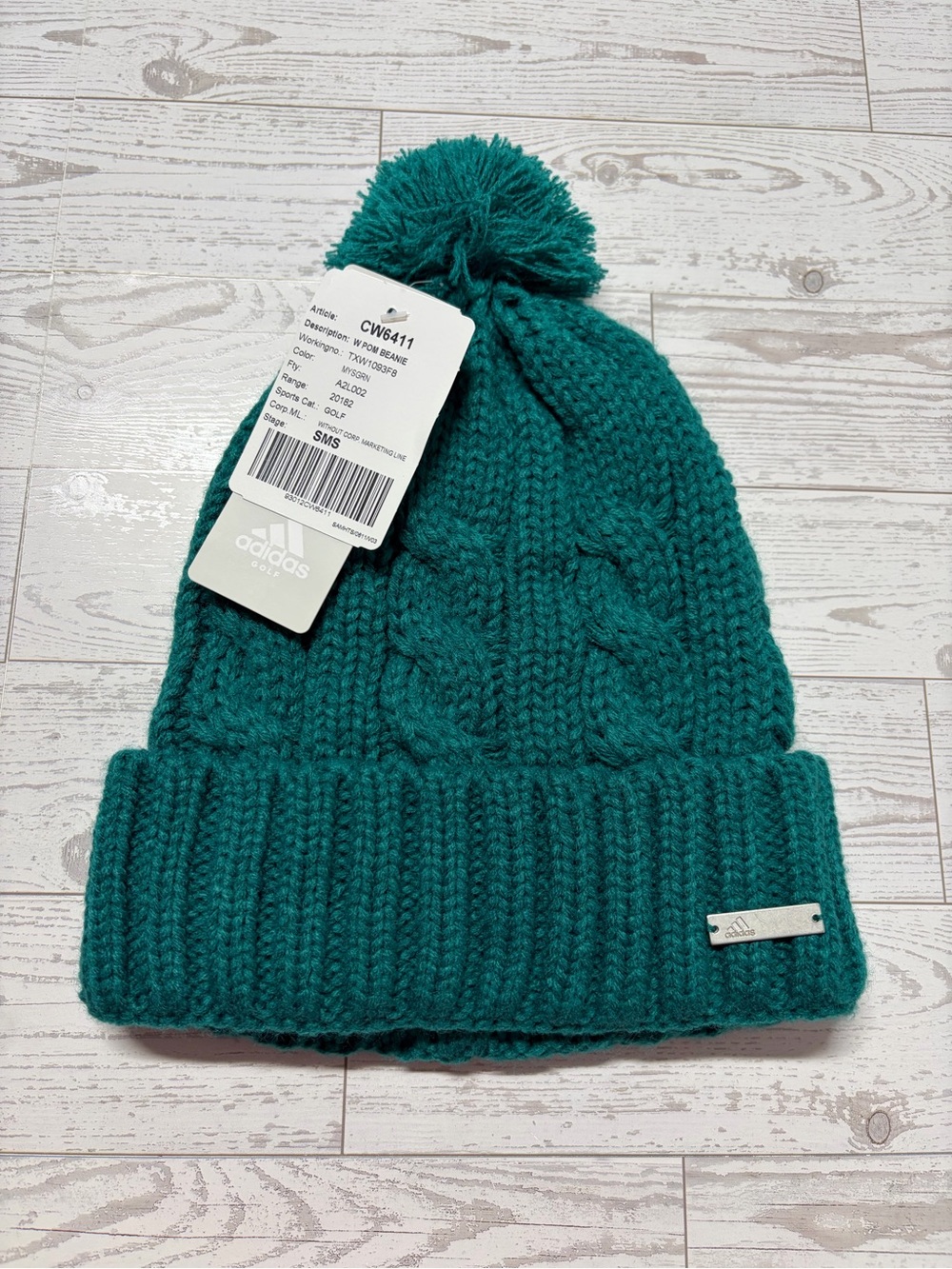 Adidas Golf Mystery Green Pom Beanie NWT Sample